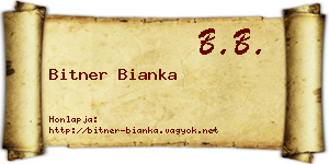Bitner Bianka névjegykártya